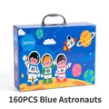 Set completo di 160 pennarelli acquerellabili per bambini in valigetta blu astronauta - Astronauta / Set da 160 pezzi