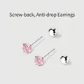 Sterling silver stud earrings with sparkling pink zircon and secure screw-back design - Pink 6mm Zirconia Ball (Pair) / Pink
