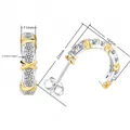 Orecchini a cerchio bicolore in argento S925 con moissanite e design a croce X - 50 Punti + 50 Punti (argento S925) / Moissanite Bianca Premium (certificato Gra)