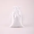 High quality white satin drawstring pouch for luxury jewelry and gift packaging - 10*15cm / White