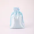 Premium light blue satin drawstring bag for jewelry packaging and small gifts store - Sky Blue