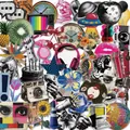 Σετ 50 αδιάβροχα αυτοκόλλητα DIY με vintage pop art και ρετρό σχέδια κολάζ για διακόσμηση - 50 Φύλλα