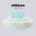 Elegant colorful pastel rainbow tutu skirt for girls with mesh layers and cute bows - M / Bottoms / Lime Mint / M (Height 105-120CM)