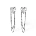 Orecchini minimalisti a nappa in acciaio inossidabile a forma di cuore per donne - Nappa a Cuore Argento (46387)