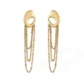 Elegant 18K gold plated stainless steel tassel earrings with organic hollow design - Irregular Geometric Gold (46382)