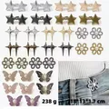 Set di spille decorative a stella e farfalla con perle per regolare la vita - Grande Collezione Stella Fiore e Farfalla (N. 67) / Set da 32 pezzi (In scatola)