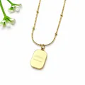 Elegant gold stainless steel jewelry necklace with rectangular charm pendant for women - 144#XL1470-176