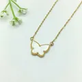 Elegant gold butterfly necklace with white shell inlay for women's jewelry collection - 145#XL1470-177