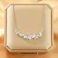 Elegant stainless steel necklace with sparkling teardrop zircon pendant for women - 154#XL1470-52
