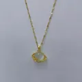 Elegant gold stainless steel necklace with a moonstone planet-shaped pendant - 167#XL1810-111