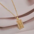 Elegant golden abacus pendant necklace featuring clear stones on soft pink satin fabric - 119#xl1350 - Diamond-encrusted Abacus