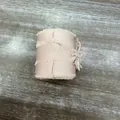 Soft champagne satin ribbon roll featuring handmade frayed edges for elegant gift decor - 4CM X 5 Yards (Without Wood Spool) / Light Naked Apricot