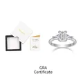 S925 Sterling Silber Moissanit Ring mit einer Luxus-Geschenkbox und GRA-Zertifikat - US-Größe 7 / Umfang 54.3mm / Smaragdschliff Moissanit Ring 1ct Drei Stein + Schubladenbox + GRA-Zertifikat