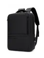 Professional black men's laptop backpack with external USB charging port and multi-pockets - 6013 Black