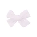 Elegante fermaglio per capelli a fiocco in tessuto ricamato bianco per bambini e neonati - Fiocco Ricamato Bianco