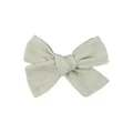 Fermaglio per capelli a fiocco ricamato a mano beige chiaro con dettagli per bambine - Fiocco Ricamato a Pois Beige