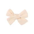 Soft cream ribbed fabric bow hair clip for children with elegant hand-knotted texture - Brown Pink Series 4-Piece Set (Style 5)
