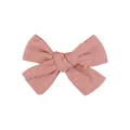 Handmade soft pink embroidered fabric bow hair clip accessory for little girls - Beige Mint Green Series 4-Piece Set (Style 7)