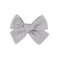 Soft greyish purple embroidered fabric bow hair clip for children, handmade accessory - Light Purple Polka Dot Embroidery Bowknot