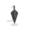 Antique silver rhombus shield pendant with Vajra motif for DIY jewelry, 15mm width. - Gun Black Totem
