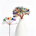 Natural crystal money tree DIY components with copper wire and colorful gemstones - 15CM / Multicolor Gems