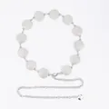 Stylish silver vintage bohemian metal waist chain for women with textured circular disks - Frosted Round Disc Metal Waist Chain (Silver)