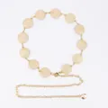 Elegant gold bohemian metal waist chain featuring textured circular disks and adjustable link - Frosted Round Disc Metal Waist Chain (Gold)