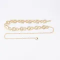 Elegant vintage gold metal floral waist chain belt for women's bohemian dress style - Camellia Flower Waist Chain (Gold)