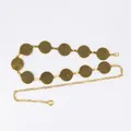 Vintage gold bohemian metal waist chain belt for women's dresses and pants accessories - Large Round Disc Engraved Waist Chain (Antique Gold)