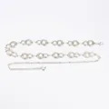 Elegant silver metal waist chain with faux pearls for women vintage boho style - Vintage Gourd & Artificial Pearl Waist Chain (Antique Silver)