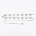 Elegant silver metal waist chain belt with circular textured accents for dresses. - 3D Hollow Irregular Disc Waist Chain (Silver)