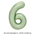 Ballon en aluminium vert sauge chiffre 6 de 32 pouces pour décoration d'anniversaire - Chiffre 6 / 32 Pouces (50 Pièces/Paquet) / Vert olive