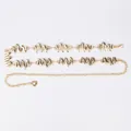Gold metal waist chain belt with zigzag decorative links and adjustable clasp - Soundwave Pattern Metal Waist Chain (Gold)