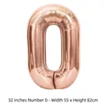 Ballon chiffre 0 en aluminium or rose 32 pouces pour décoration d'anniversaire - Chiffre 0 / 32 Pouces (50 Pièces/Paquet) / Or rose