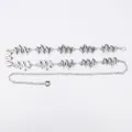 Elegant silver metal zigzag waist chain belt for women bohemian style fashion accessory - Soundwave Pattern Metal Waist Chain (Silver)