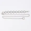 Elegant silver heart-shaped rhinestone waist chain belt for women's boho dresses - Rhinestone Heart Waist Chain (Silver)