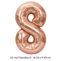 Ballon chiffre 8 en aluminium or rose 32 pouces pour décoration de fête d'anniversaire - Chiffre 8 / 32 Pouces (50 Pièces/Paquet) / Or rose