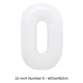 Grand ballon chiffre 0 en aluminium blanc 32 pouces pour anniversaires et fêtes - Chiffre 0 / 32 Pouces (50 Pièces/Paquet) / Blanc