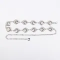 Vintage bohemian silver metal waist chain featuring elegant shell charms for women's dresses - Large Shell Metal Waist Chain (Silver)