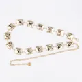 Stylish gold metal chain belt with square textured plates for women. - Vintage Square Metal Waist Chain (Gold)