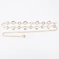 High-quality gold metal waist chain belt with elegant hollow heart and flower motifs - Hollow Heart & Flower Patchwork Waist Chain (Gold)
