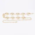 Elegant gold metal bohemian waist chain belt with textured oval link decorative design. - Frosted 3D Oval Metal Waist Chain (Gold)