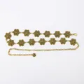 Elegant vintage bohemian gold metal filigree flower waist chain belt for women's dresses - Vintage Hollow Flower Waist Chain (Antique Gold)