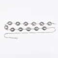 Vintage Bohemian silver metal waist chain belt with ornate round sun motifs for women - Vintage Oval Sun Bead Waist Chain (Antique Silver)