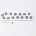 Vintage bohemian silver metal waist chain with hollow flower links for women - Vintage Hollow Flower Waist Chain (Antique Silver)