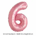 Ballon chiffre 6 rose de 32 pouces pour décoration d'anniversaire - Chiffre 6 / 32 Pouces (50 Pièces/Paquet) / Rose