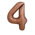 Grand ballon en aluminium bronze chiffre 4 de 32 pouces pour décoration de fête d'anniversaire - Chiffre 4 / 32 Pouces (50 Pièces/Paquet) / Chocolat