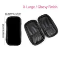 Large capacity glossy black makeup brush pouch with foldable book-style design - Extra Large Glossy Black Storage Bag