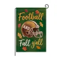 Autumn garden flag with football helmet and Fall y'all quote on green background - Football Helmet Style (HYQ210-2)