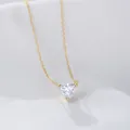 Elegante minimalistische s925 zilveren ketting met fonkelende hart-zirkonia hanger - 925 zilver / Goud